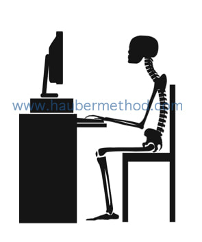 Sitting with bad posture causes back pain